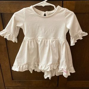 Ruffle Butts ivory dress size 6-12 months